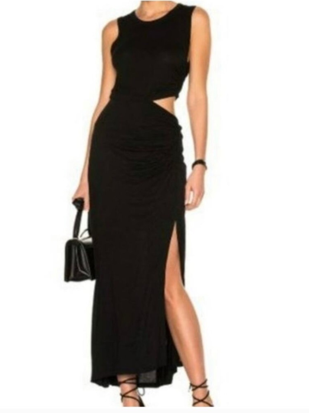 A.L.C. Black Cutout Maxi Dress with Side Slit